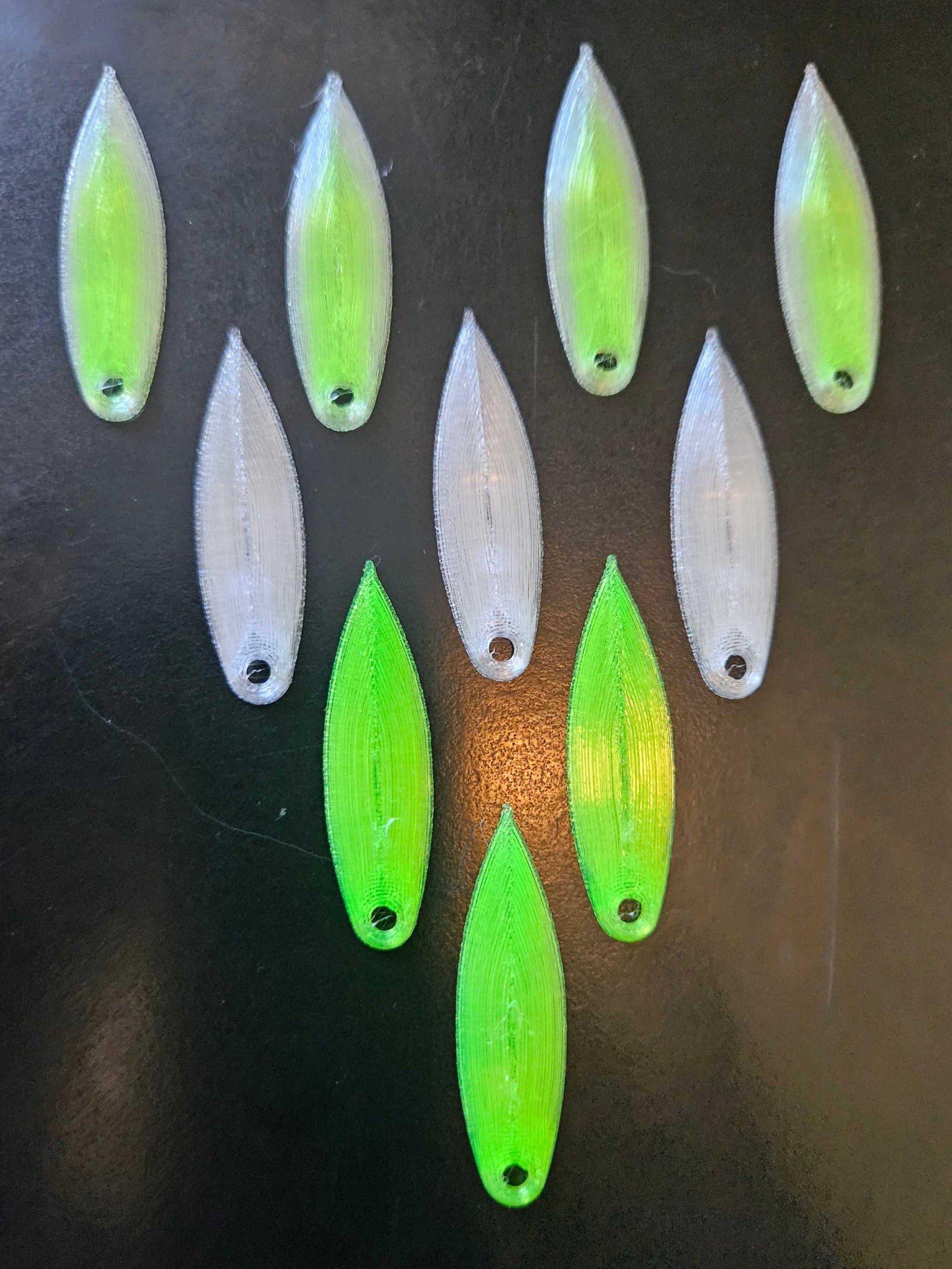a picture showing an assortment of EZ Fishing 1.75" EZ TPU Spinner Blades