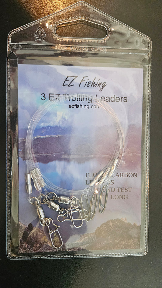 an image of a EZ Trolling Leaders, 40 lb test, 18 inch, package