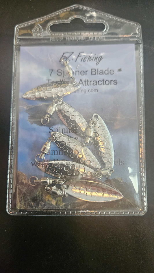A Package of Spinner Blades 1.25” Long Hammered Chrome